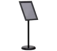 vidaXL Soporte de Pie para Carteles A3 Stand Panel Publicitarios Anuncios Promoción Ofertas Expositor Letreros Aleación de Aluminio Negro