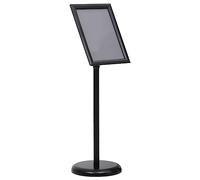 vidaXL Soporte de pie para carteles A4 Panel publicitario Aleación de aluminio Negro
