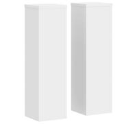 vidaXL Soporte de Plantas 2 uds Madera ingeniería Blanco 17x17x60 cm, Soporte de Flor, Soporte de Maceta, Soporte de Planta de casa, Soporte de Maceta