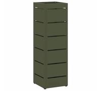 vidaXL Soporte de Sombrilla Oliva 15,5 x 15,5 x 49 cm Metal, Organizador Moderno para la Sala, Soporte Rectangular para Paraguas, práctico y versátil en la Entrada
