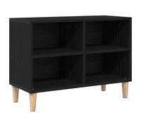 vidaXL Soporte de TV - Moderna consola multimedia de roble negro para sala de estar y dormitorio - Armario de madera de ingeniería duradera con amplio almacenamiento y fácil montaje - Elegante unidad