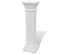 vidaXL Soporte Forma Columna Clásica para Macetas MDF Blanco Pilar de Plantas