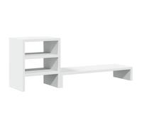 vidaXL Soporte Monitor Organizador Escritorio Madera ingeniería Blanco