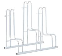 vidaXL Soporte para 3 Bicicletas Suelo Independiente Acero galvanizado, bicicletero, Soporte para Bicicletas de Suelo, Soporte para estacionamientos para Bicicletas