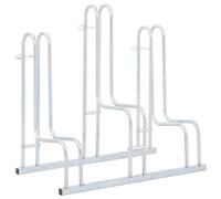 vidaXL Soporte para 3 Bicicletas Suelo Independiente Acero galvanizado, bicicletero, Soporte para Bicicletas de Suelo, Soporte para estacionamientos para Bicicletas