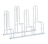 vidaXL Soporte para 4 Bicicletas Suelo Independiente Acero galvanizado, bicicletero, Soporte para Bicicletas de Suelo, Soporte para estacionamientos para Bicicletas