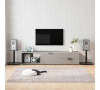 VidaXL Soporte Para Altavoces 2 Pzas. Negro Vidrio Templado 1 Columna