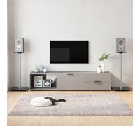 VidaXL Soporte Para Altavoces 2 Pzas. Negro Y Plateado Vidrio Templado 1 Columna