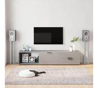 VidaXL Soporte Para Altavoces 2 Pzas. Plateado Vidrio Templado 3 Columnas