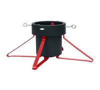 vidaXL Soporte para Árbol de Navidad Adorno Decoración Navideña Sostenedor Fiestas Festividades Casa Rústico Fuerte Robusto Verde y Rojo 46x46x19 cm