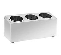 vidaXL Soporte para Cubiertos 3 Rejillas Rectangular Tacos de Cuchillos Cubertería Escurridor Utensilios de Cocina Cuberteros Almacenaje Acero Inoxidable