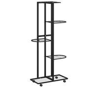 vidaXL Soporte para flores 5 alturas vertical con ruedas hierro negro 44x23x100 cm