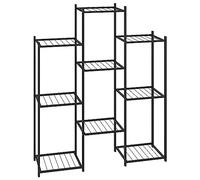 vidaXL Soporte para Flores Vertical Pie Pared Soporte Plantas Almacenaje en Baño Tendedero Estantería Perchero en Casa de Hierro Negro