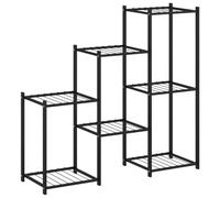 vidaXL Soporte para Flores de Vertical Pie Plantas Pared Soporte Almacenaje en Baño Tendedero Estantería Perchero en Casa Hierro Negro