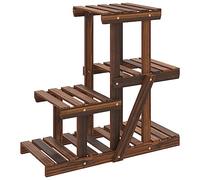vidaXL Soporte para flores madera maciza de abeto 58x25x51 cm, soporte para plantas, soporte para flores de madera, soporte de plantas de exterior