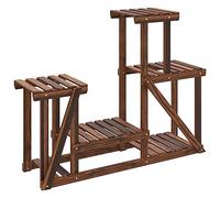 vidaXL Soporte para Flores Madera Maciza de Abeto 90x25x73,5 cm, Soporte para Plantas, Soporte para Flores de Madera, Soporte de Plantas de Exterior