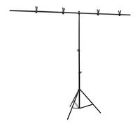 vidaXL Soporte para Fondos en Forma de T Negro 201x60x(70-200) cm