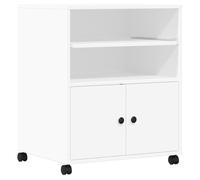 vidaXL Soporte para Impresora con Ruedas Blanco 60x48x74 cm, Mesa de Impresora, Mesa de Impresora de computadora, Soporte de Impresora con Almacenamiento