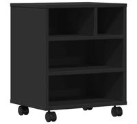 vidaXL Soporte para Impresora con Ruedas Negro 41x32x48 cm, Mesa de Impresora, Mesa de Impresora de computadora, Soporte de Impresora con Almacenamiento