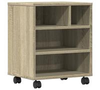 vidaXL Soporte para Impresora con Ruedas Roble Sonoma 41x32x48 cm, Mesa de Impresora, Mesa de Impresora de computadora, Soporte de Impresora con Almacenamiento