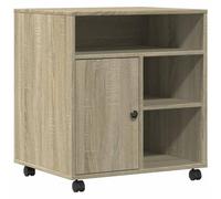 vidaXL Soporte para Impresora con Ruedas Roble Sonoma 60x50x67 cm, Mesa de Impresora, Mesa de Impresora de computadora, Soporte de Impresora con Almacenamiento