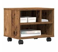 vidaXL Soporte de Impresora Rectangular Mediano En Acabado Rústico de Madera Envejecida con Tres Compartimentos de Almacenamiento | Diseño de Madera de Calidad Ideal para Uso en Oficina o Casa Exhibi