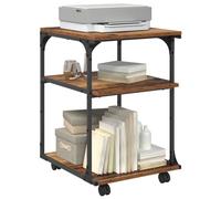 vidaXL Soporte para Impresora Madera Vieja 43 x 48 x 64 cm, Soporte de Impresora de Oficina, Organizador de múltiples Niveles, con Ruedas y Espacio para Documentos y estantes