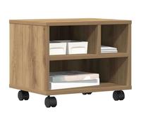 vidaXL Soporte para Impresora Moderno de Roble Artesanal con Ruedas Bloqueables para Oficina y Hogar | Tablero de Partículas Acabado Suave Mate Amplio Almacenamiento Muebles de Estación de Trab
