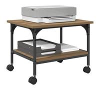 vidaXL Soporte para Impresora Roble Artesanal 50 x 40 x 38 cm, Amplio Almacenamiento, Base Rectangular para Impresora, Resistente Mueble Urbano de 2 Niveles para organizar tu Espacio
