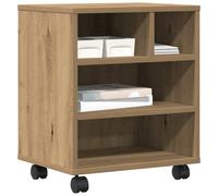 vidaXL Soporte para Impresora Roble Artisan 41 x 32 x 48 cm | Tiene ruedas para que lo lleves a donde quieras sin lío, Con un estilo moderno que encaja con la vibra de cualquier oficina,