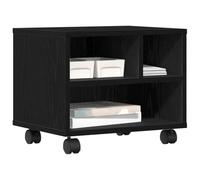 vidaXL Soporte para Impresora con Ruedas Acabado Roble Negro 41X32X34.5 cm Accesorio de Oficina Multi Almacenamiento para Exponer y Organizar Suministros Organizador Móvil Moderno de Escritorio de M