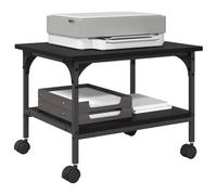 vidaXL Soporte para Impresora Roble Negro 50 x 40 x 38 cm, Amplio Almacenamiento, Base Rectangular para Impresora, Resistente Mueble Urbano de 2 Niveles para organizar tu Espacio