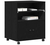 vidaXL Soporte para Impresora Roble Negro 60 x 48 x 74 cm | Mucho espacio para tus cosas, Se desliza sin problemas sobre ruedas, El acabado mate se ve increíble en casas modernas