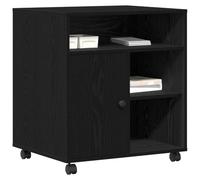 vidaXL Soporte para Impresora Roble Negro 60 x 50 x 67 cm | ¡Mucho espacio para tener todo en su lugar!, Con ruedas para que sea fácil de mover,