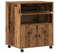 vidaXL Soporte de impresora con ruedas madera envejecida 60x48x74 cm