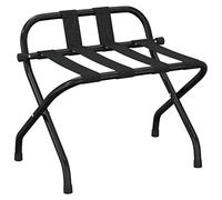 vidaXL Soporte para Maletas con Respaldo Taburete Equipaje Hoteles Almacenamiento Dormitorio Habitación Posadas Hostales Negro 56x39x52 cm