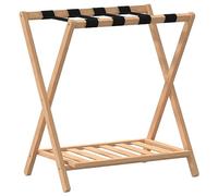 vidaXL Soporte para Maletas, Soporte de Zapatos, Portaequipajes Plegable, Soporte para Dormitorio Cuarto de Invitados, Bambú 68x38x58 cm