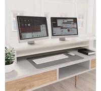 vidaXL Soporte para pantalla madera contrachapada blanco 100x24x13 cm
