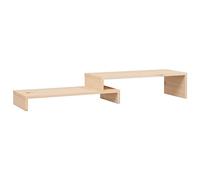 vidaXL Soporte para Monitor Madera Maciza de Pino (52-101) x22x14 cm, Soporte de Ordenador, Soporte de Monitor de Ordenador, Elevador de Monitor