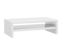 vidaXL Soporte para Pantalla Contrachapada Blanco Brillo 42x24x13cm Mobiliario Accesorios Centro Entretenimiento Multimedia con Estante Almacenamiento