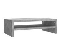 vidaXL Soporte para pantalla contrachapado Gris hormigón 42x24x13 cm con estante de almacenamiento