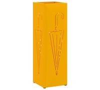 vidaXL Soporte para Paraguas Amarillo Mostaza de, con Espacio para Guardar, Soporte Rectangular de Metal, diseño geométrico Moderno, Ideal para Interiores, organizar el Pasillo y como