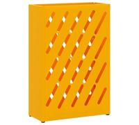 vidaXL Soporte para Paraguas de Lluvia Amarillo Mostaza Acero, Soporte para Paraguas Rectangular, Moderno, Duradero, Entrada, Organiza tu hogar