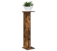 vidaXL Soporte para plantas de roble ahumado de 25 x 25,5 x 100,5 cm, para sala de estar, moderno soporte para plantas, soporte de interior resistente, soporte para plantas de varios niveles