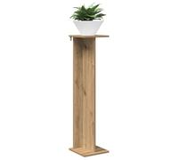 vidaXL Soporte para plantas de roble artesanal de 25 x 25,5 x 100,5 cm, para sala de estar, moderno soporte para plantas, soporte de interior resistente, soporte para plantas de varios niveles
