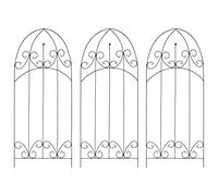 vidaXL Soporte para Plantas Trepadoras 3 Uds Estantería Escalera Flores Aire Libre Exterior Terraza Balcón Patio Macetero Hierro Negro