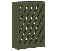 vidaXL Soporte para sombrilla Verde Oliva 28 x 12 x 41 cm Acero, Soporte de Paraguas Elegante para Interiores, Estante de Acero Rectangular, Organizador Moderno para el vestíbulo