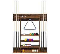 vidaXL soporte para tacos de billar Madera de ingeniería, Sala de juegos, soporte rectangular para tacos de billar, estante de pared, almacenamiento moderno