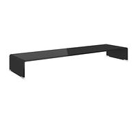 vidaXL Soporte para TV y elevador de monitor Cristal negro 110x30x13 cm