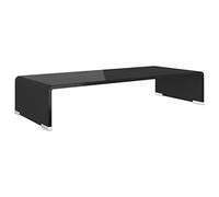 vidaXL Soporte para TV/Elevador Monitor Cristal Negro Dimensiones 60x25x11 cm